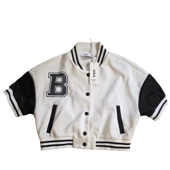 Ara Black and White Varsity Jacket - Picture 2 of 5